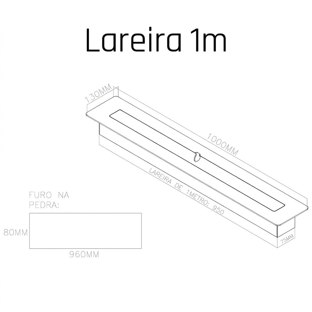 Lareira a Álcool Retangular Cozix