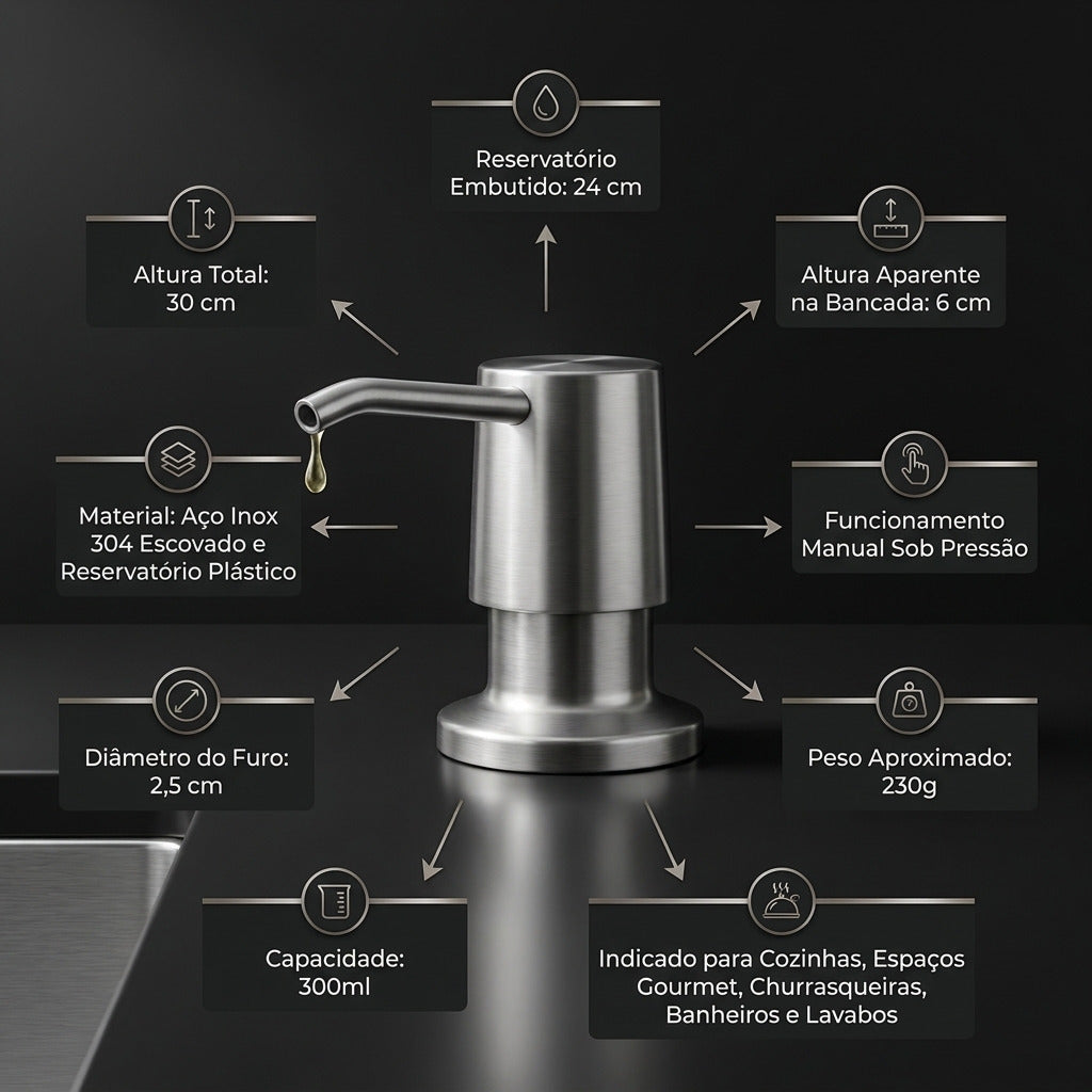 Dispenser de Detergente de Embutir Cozix