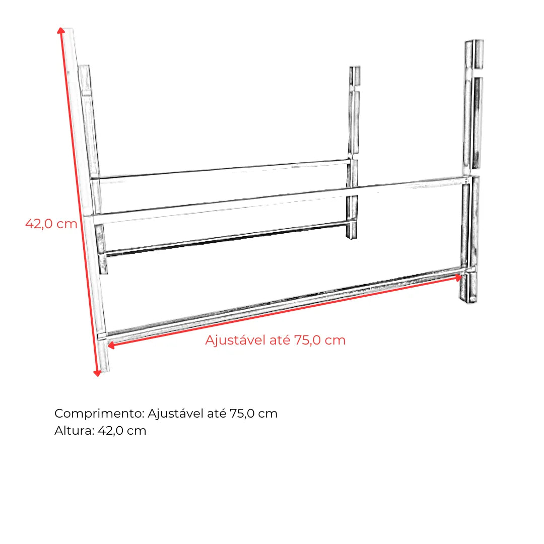 Suporte Inox Ajustável para Churrasqueira Cozix